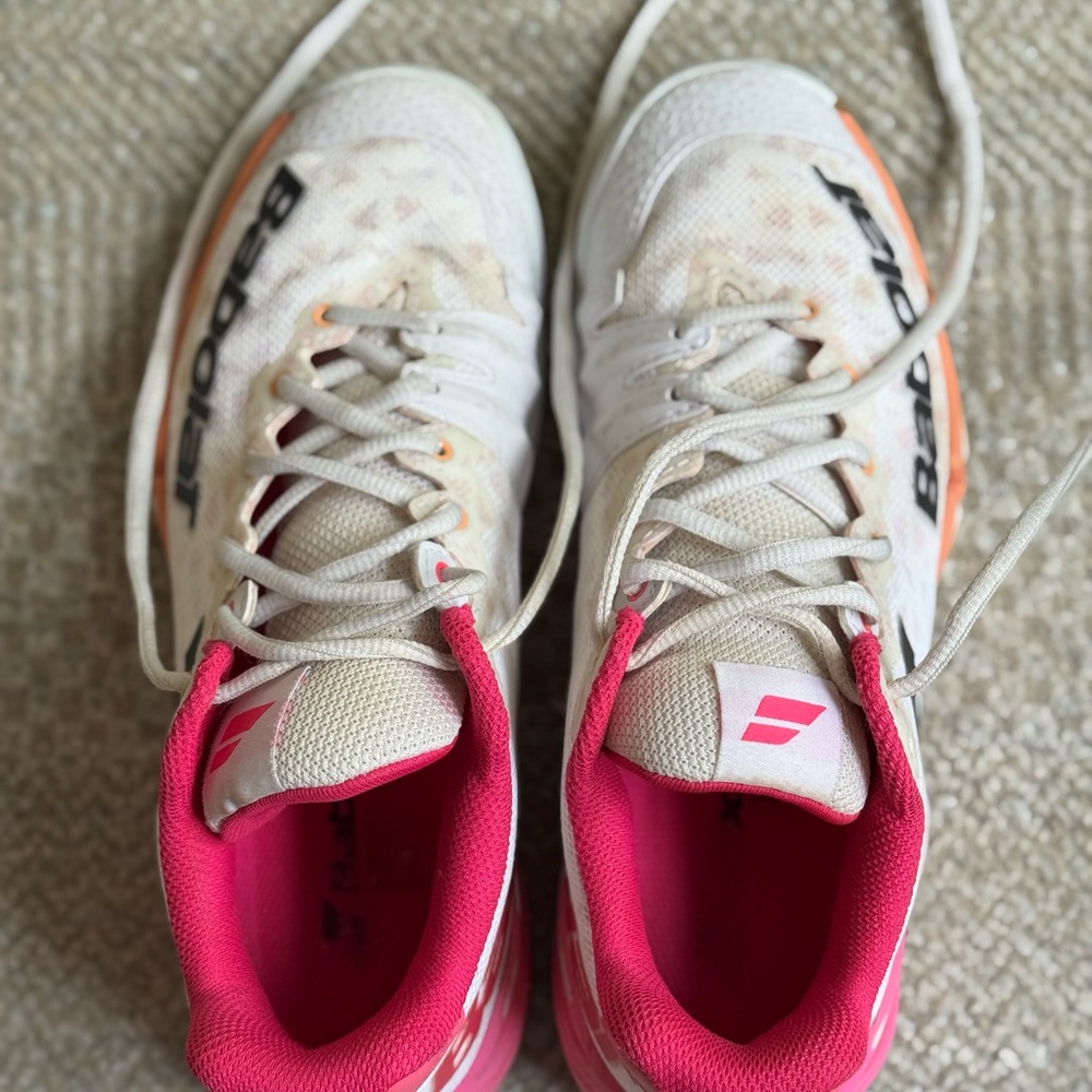 Babolat Pink and White Tennis Squash Sneakers